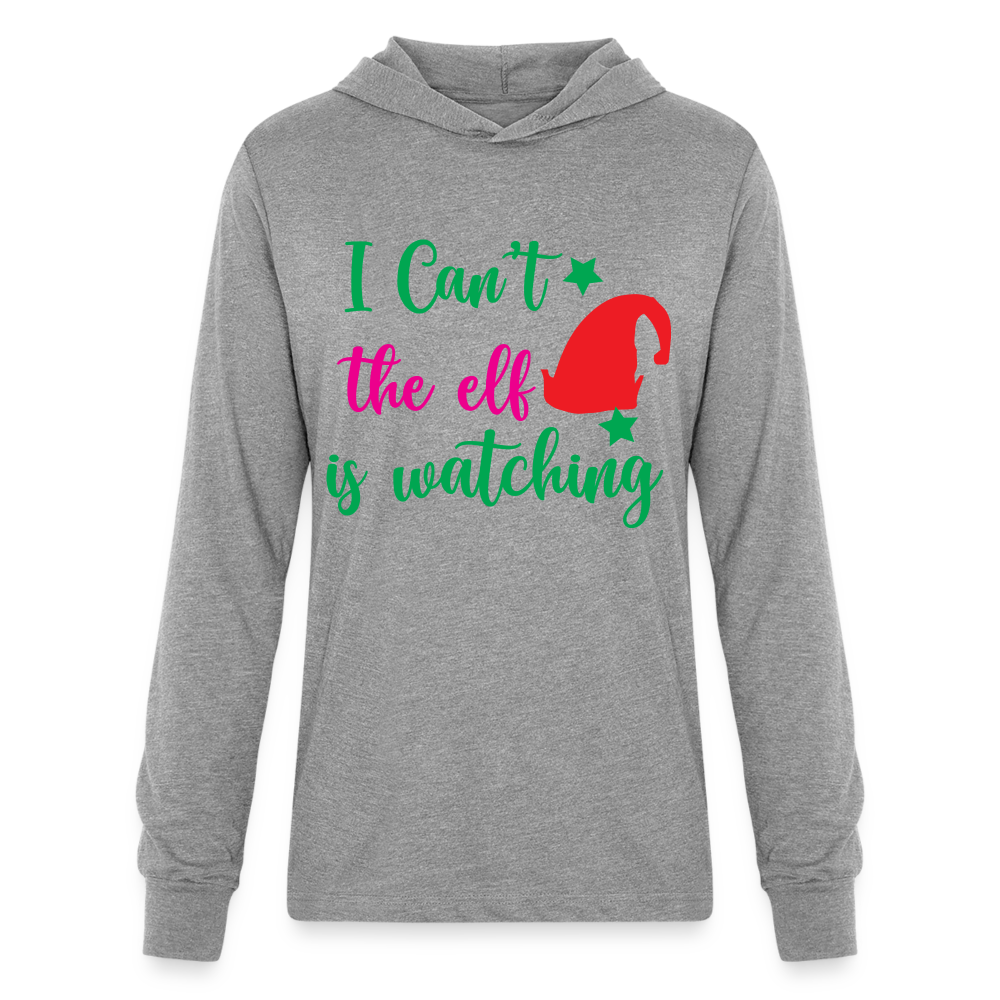 I Can't The Elf Is Watching - Long Sleeve Hoodie Shirt - heather grey