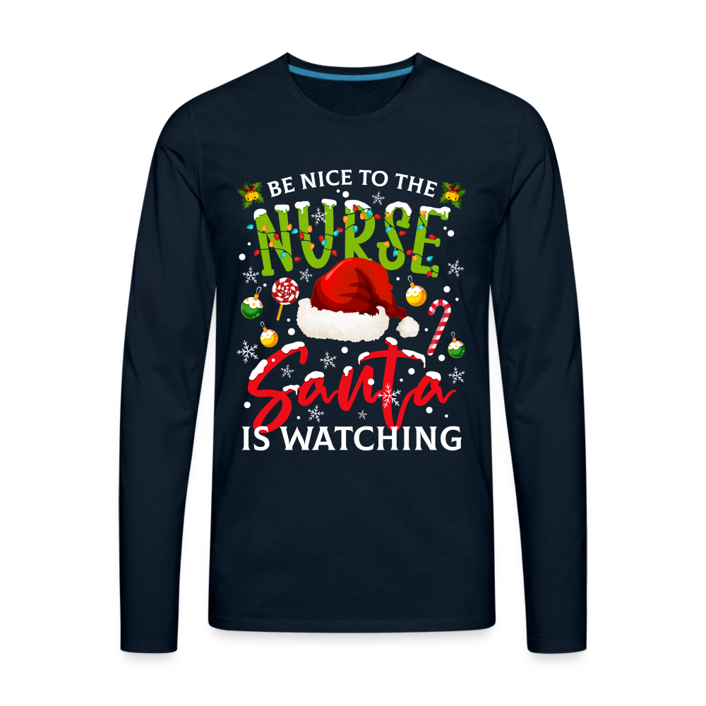 Men's Premium Long Sleeve T-Shirt - deep navy