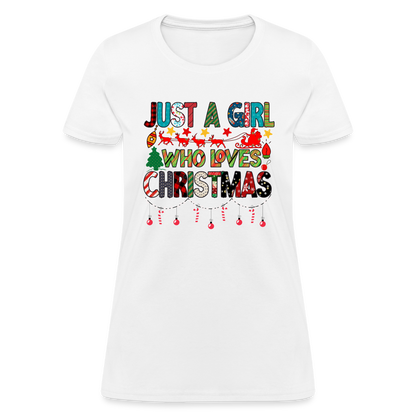 Just a Girl Who Loves Christmas T-Shirt - white