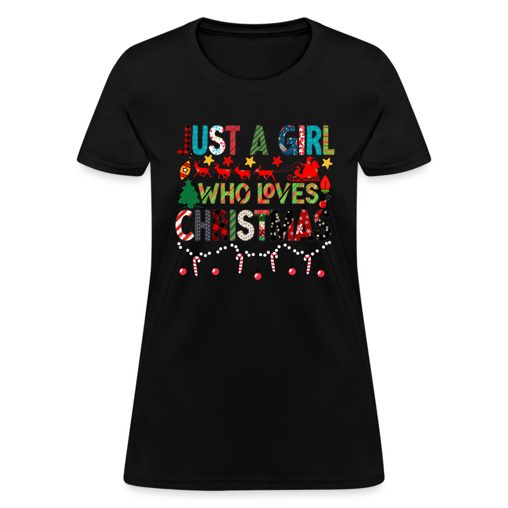 Just a Girl Who Loves Christmas T-Shirt - black