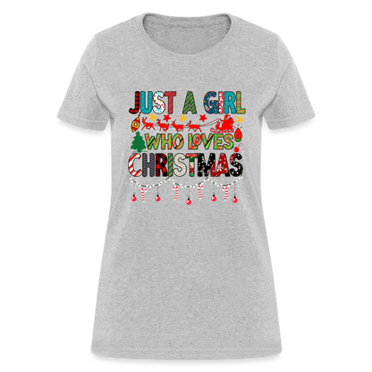 Just a Girl Who Loves Christmas T-Shirt - heather gray