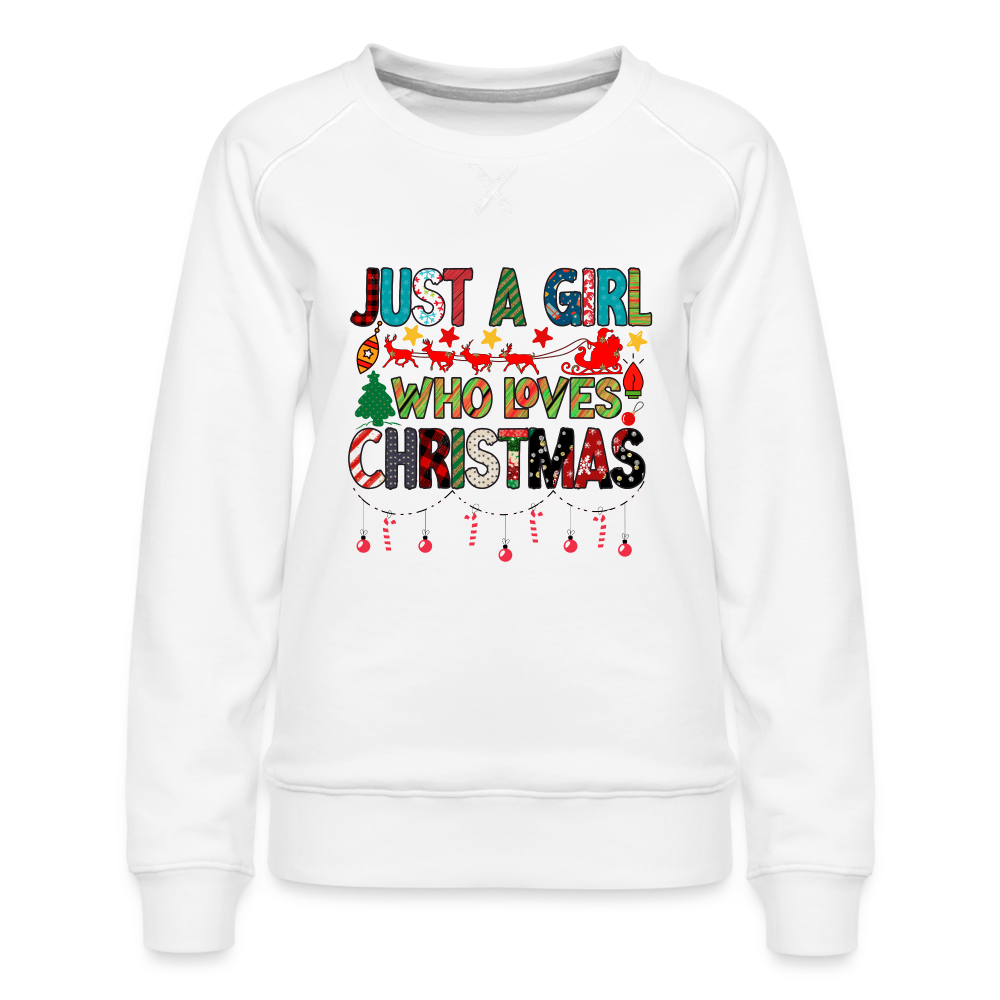 Just a Girl Who Loves Christmas Premium Sweatshirt - white