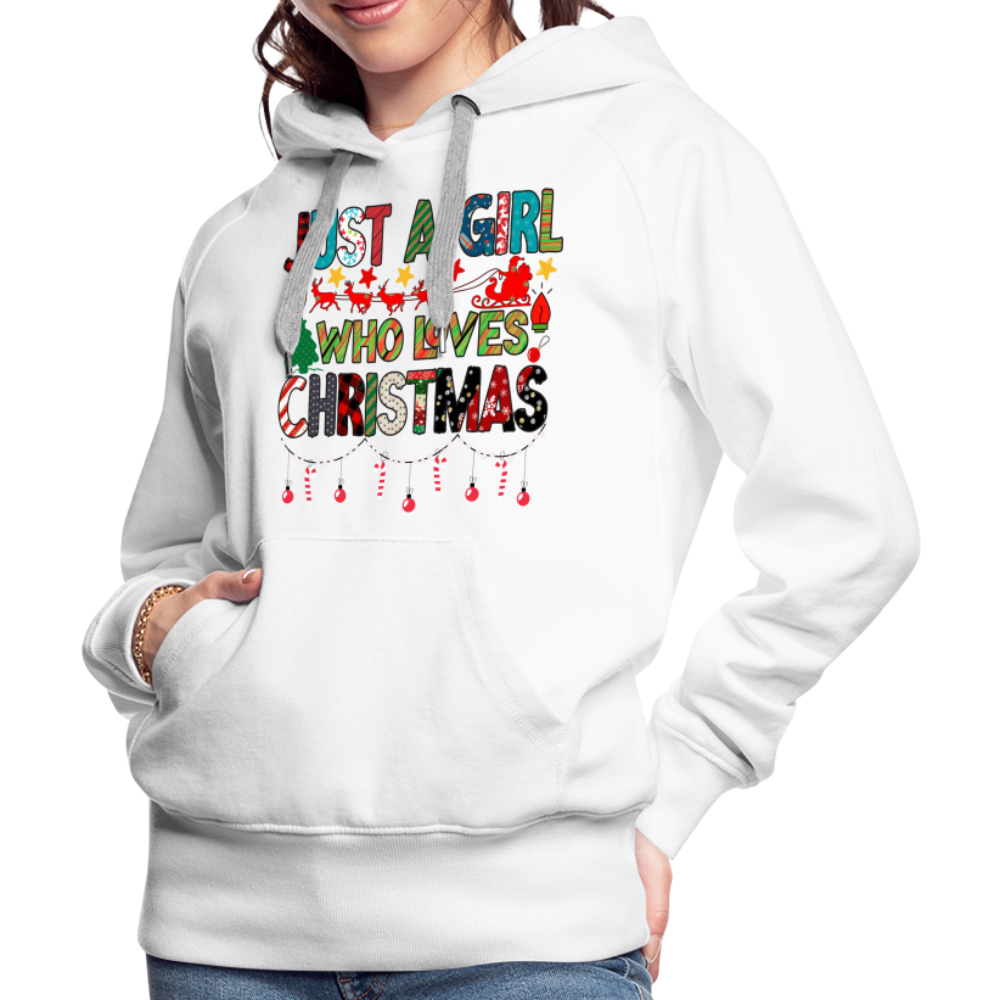 Just a Girl Who Loves Christmas Premium Hoodie - white