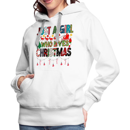 Just a Girl Who Loves Christmas Premium Hoodie - white