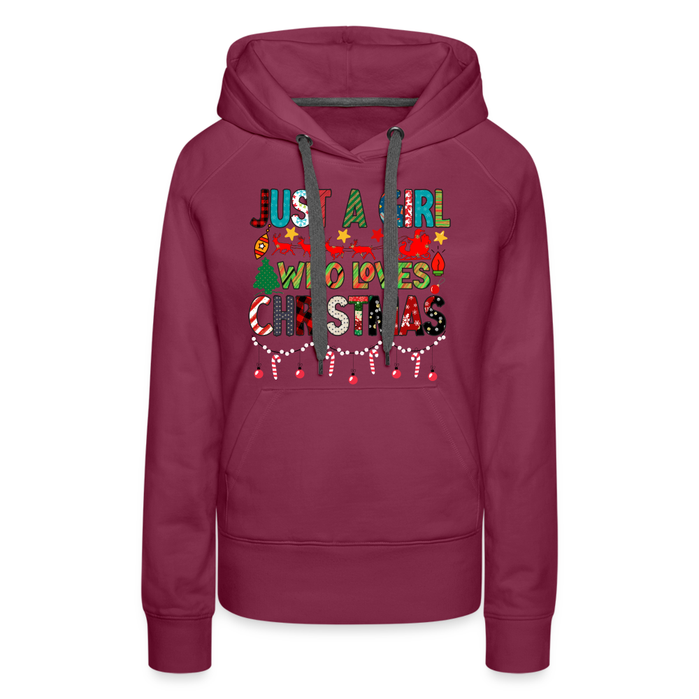 Just a Girl Who Loves Christmas Premium Hoodie - burgundy