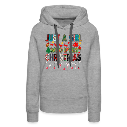 Just a Girl Who Loves Christmas Premium Hoodie - heather grey