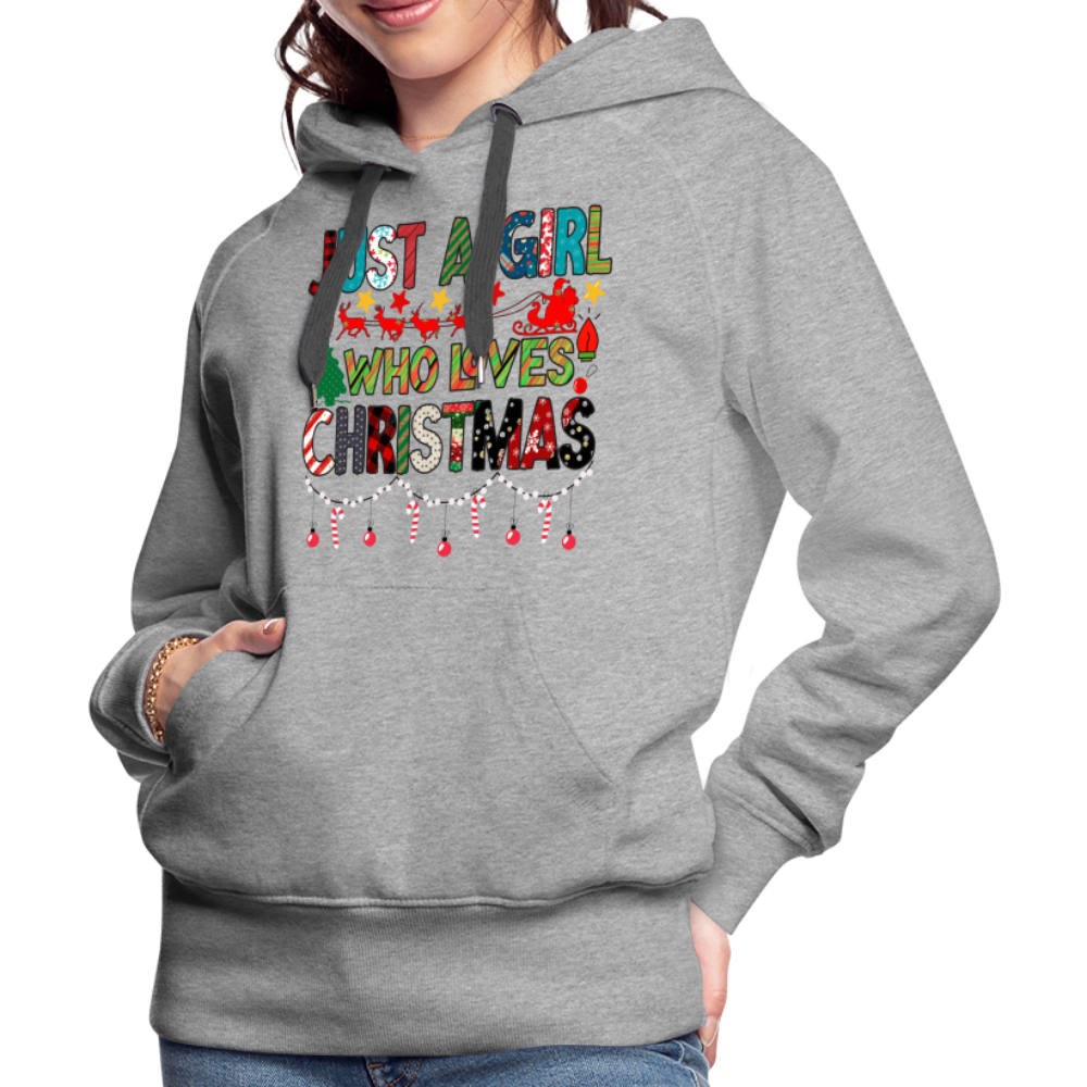 Just a Girl Who Loves Christmas Premium Hoodie - heather grey