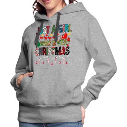 Just a Girl Who Loves Christmas Premium Hoodie - heather grey