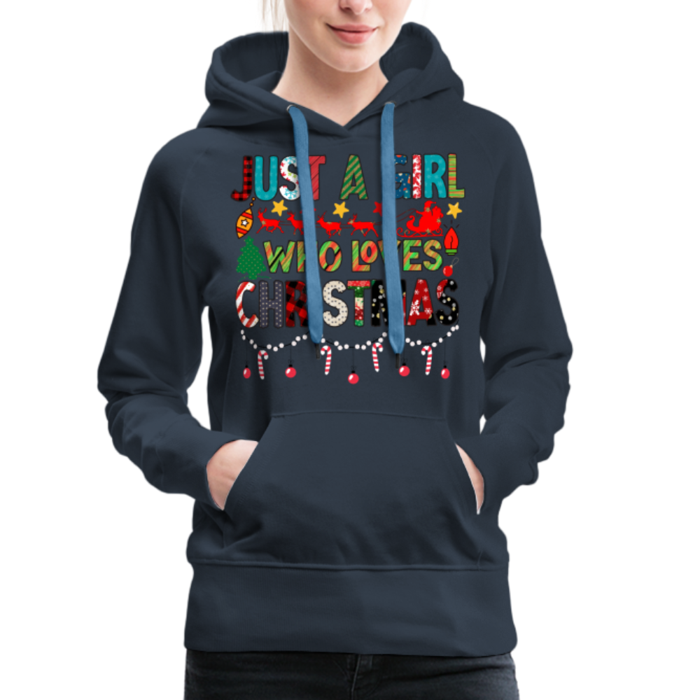 Just a Girl Who Loves Christmas Premium Hoodie - navy