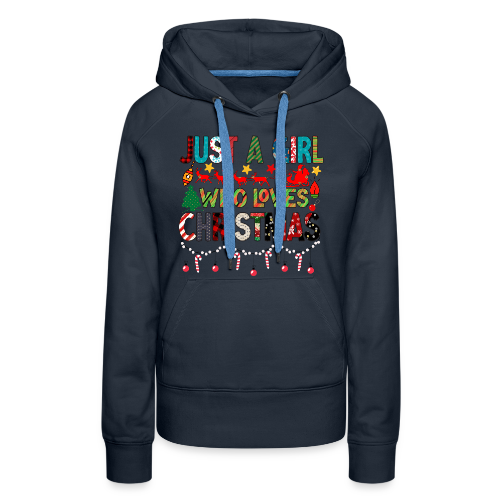 Just a Girl Who Loves Christmas Premium Hoodie - navy