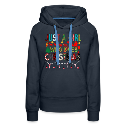 Just a Girl Who Loves Christmas Premium Hoodie - navy