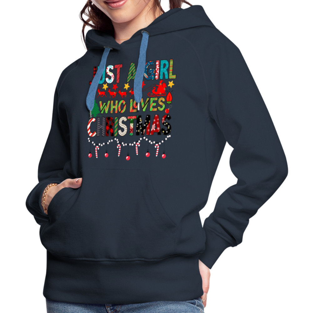 Just a Girl Who Loves Christmas Premium Hoodie - navy