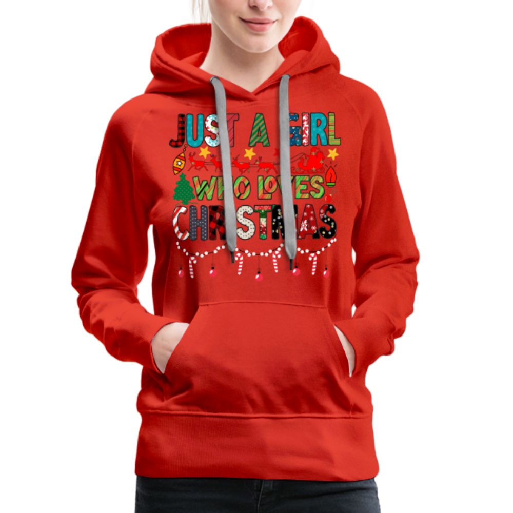 Just a Girl Who Loves Christmas Premium Hoodie - red