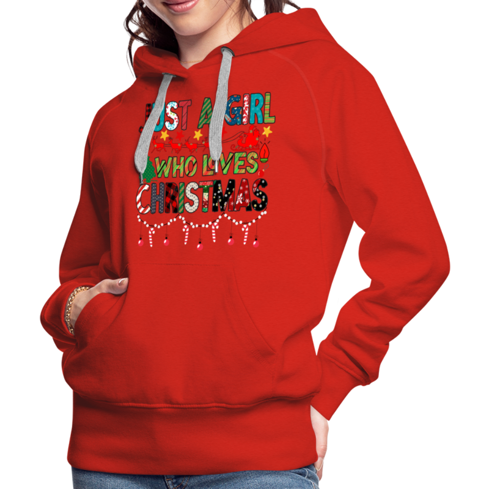 Just a Girl Who Loves Christmas Premium Hoodie - red