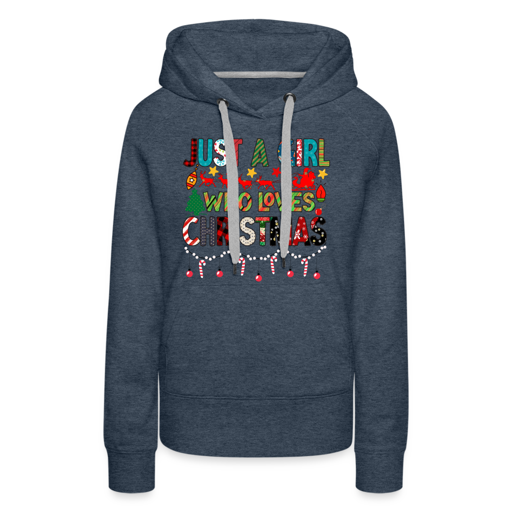 Just a Girl Who Loves Christmas Premium Hoodie - heather denim