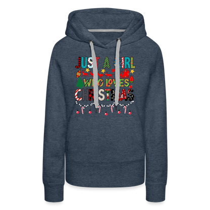 Just a Girl Who Loves Christmas Premium Hoodie - heather denim