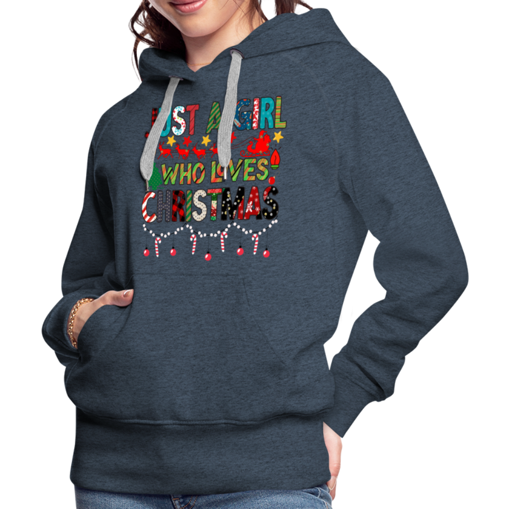 Just a Girl Who Loves Christmas Premium Hoodie - heather denim