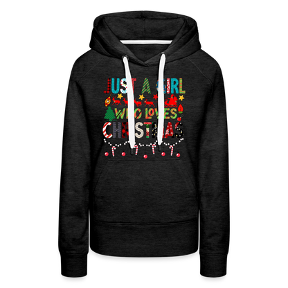 Just a Girl Who Loves Christmas Premium Hoodie - charcoal grey