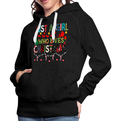 Just a Girl Who Loves Christmas Premium Hoodie - charcoal grey