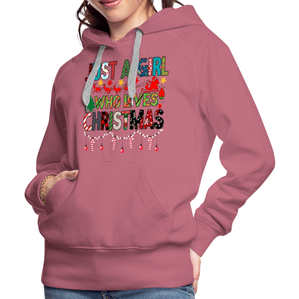 Just a Girl Who Loves Christmas Premium Hoodie - mauve