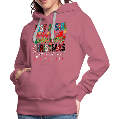 Just a Girl Who Loves Christmas Premium Hoodie - mauve