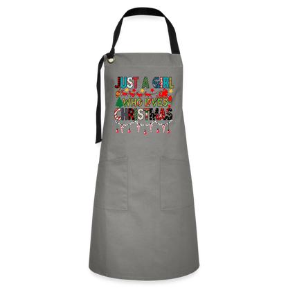 Just a Girl Who Loves Christmas - Artisan Apron - gray/black