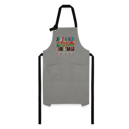 Just a Girl Who Loves Christmas - Artisan Apron - gray/black