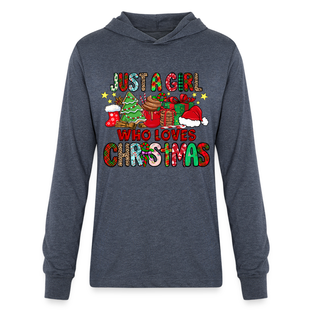 Unisex Long Sleeve Hoodie Shirt - heather navy