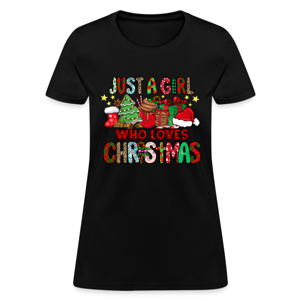 Just A Girl Who Loves Christmas T-Shirt - black