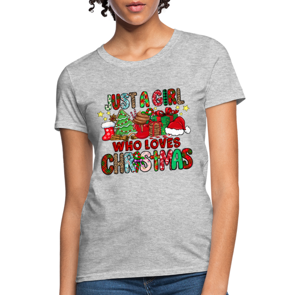 Just A Girl Who Loves Christmas T-Shirt - heather gray