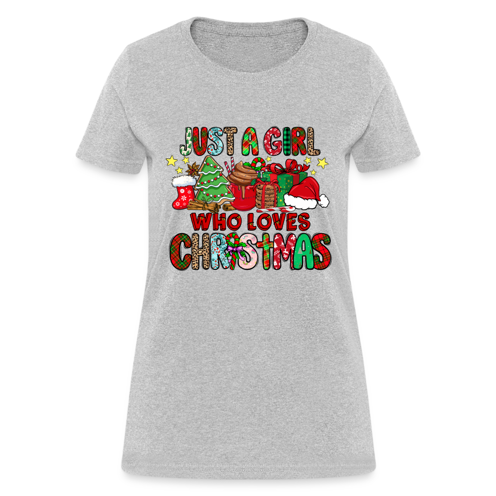 Just A Girl Who Loves Christmas T-Shirt - heather gray