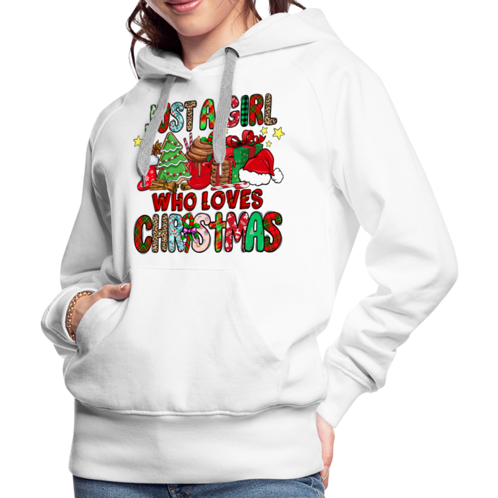 Just A Girl Who Loves Christmas - Premium Hoodie - white