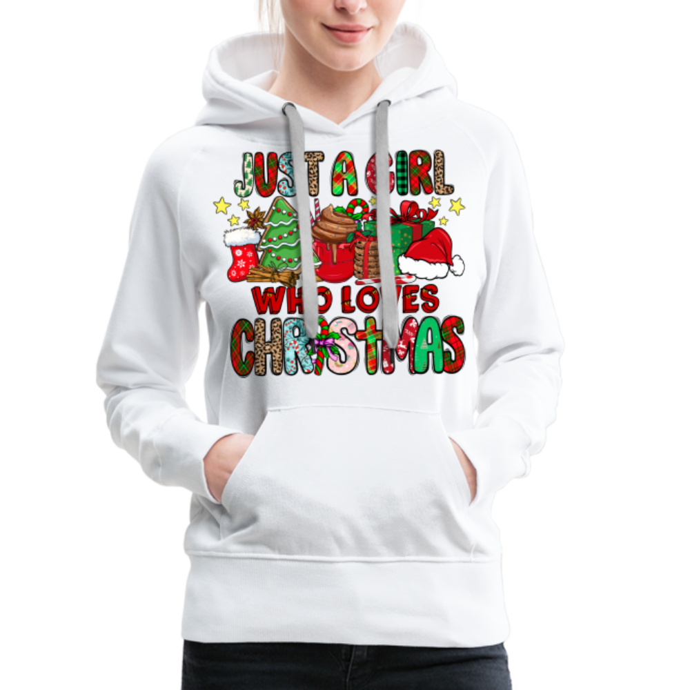 Just A Girl Who Loves Christmas - Premium Hoodie - white