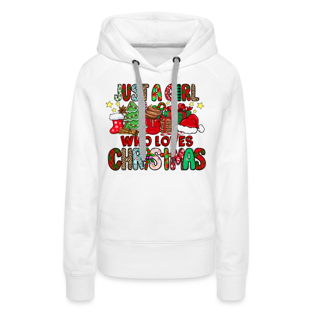 Just A Girl Who Loves Christmas - Premium Hoodie - white