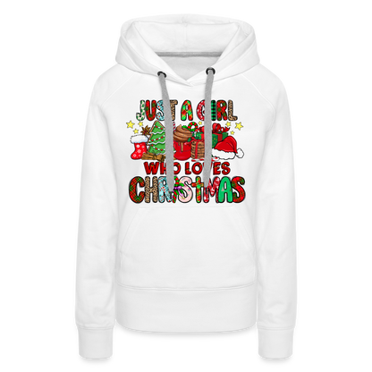 Just A Girl Who Loves Christmas - Premium Hoodie - white