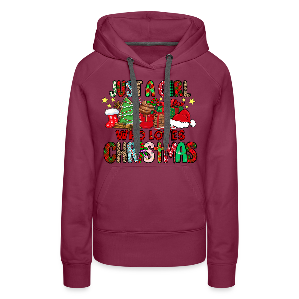 Just A Girl Who Loves Christmas - Premium Hoodie - burgundy