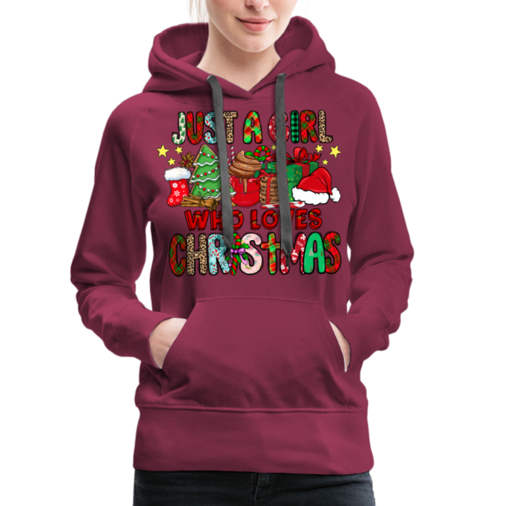 Just A Girl Who Loves Christmas - Premium Hoodie - burgundy