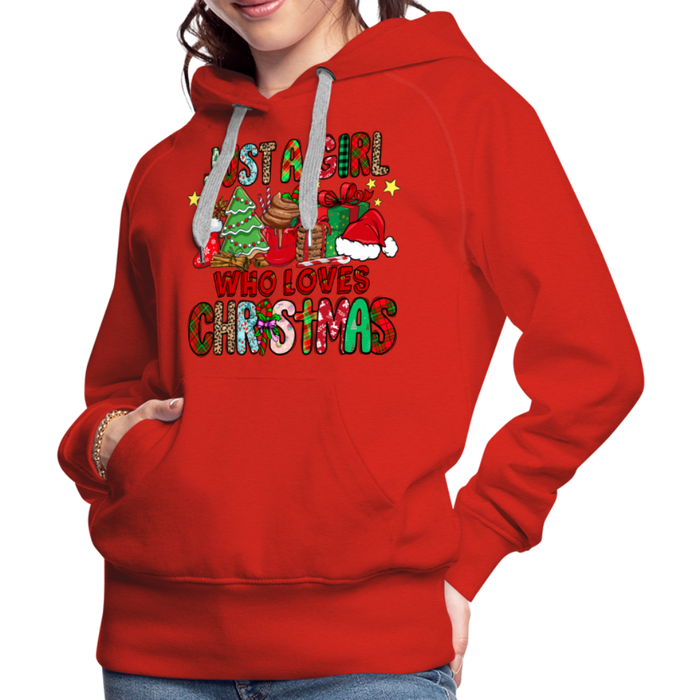 Just A Girl Who Loves Christmas - Premium Hoodie - red