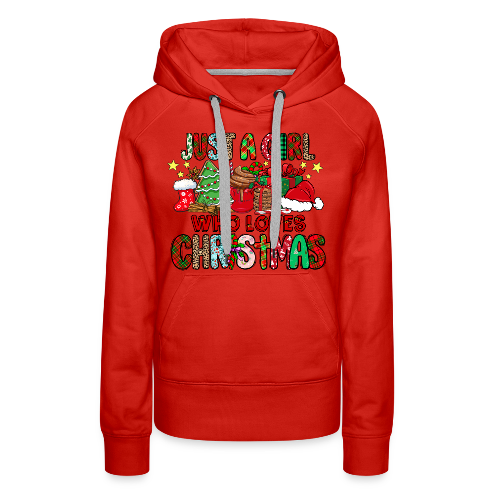 Just A Girl Who Loves Christmas - Premium Hoodie - red