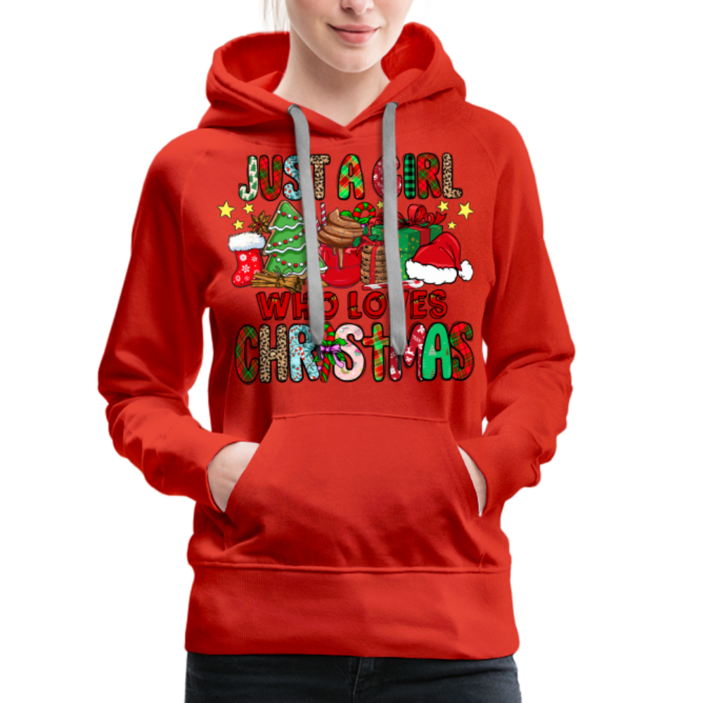 Just A Girl Who Loves Christmas - Premium Hoodie - red