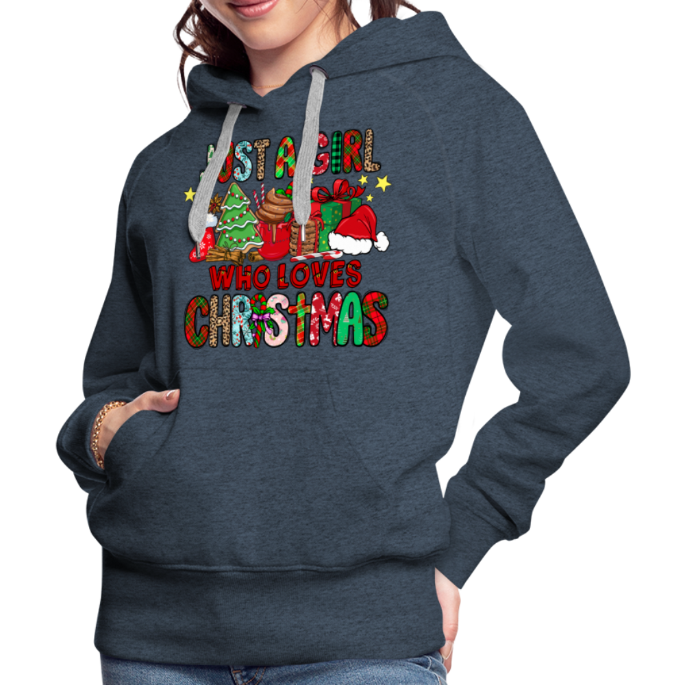 Just A Girl Who Loves Christmas - Premium Hoodie - heather denim