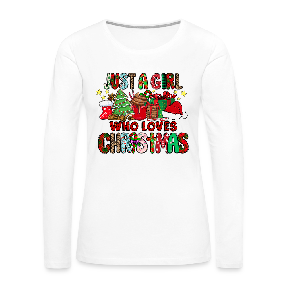 Just A Girl Who Loves Christmas - Premium Long Sleeve T-Shirt - white