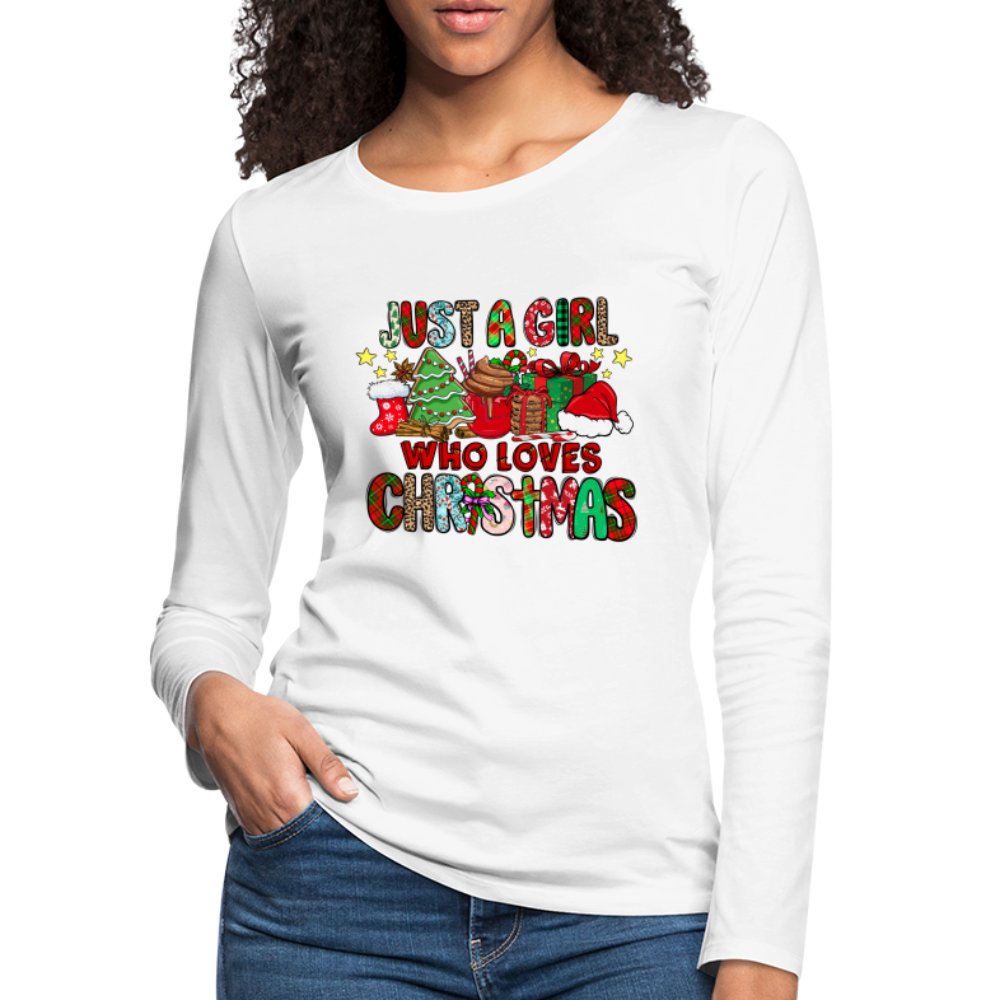 Just A Girl Who Loves Christmas - Premium Long Sleeve T-Shirt - white