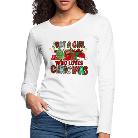 Just A Girl Who Loves Christmas - Premium Long Sleeve T-Shirt - white