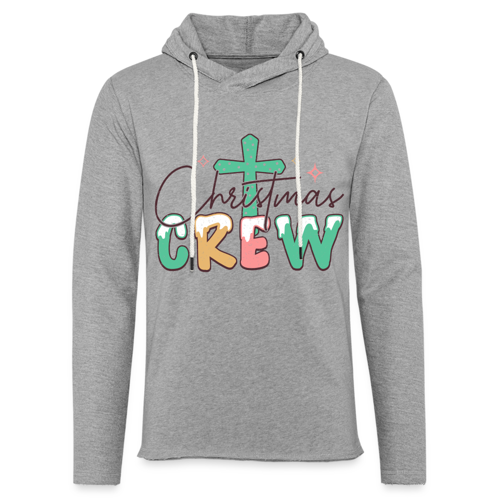 Christian Christmas Crew - Lightweight Terry Hoodie - heather gray