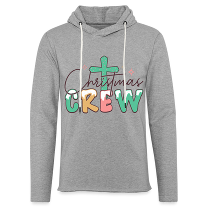 Christian Christmas Crew - Lightweight Terry Hoodie - heather gray