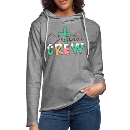 Christian Christmas Crew - Lightweight Terry Hoodie - heather gray