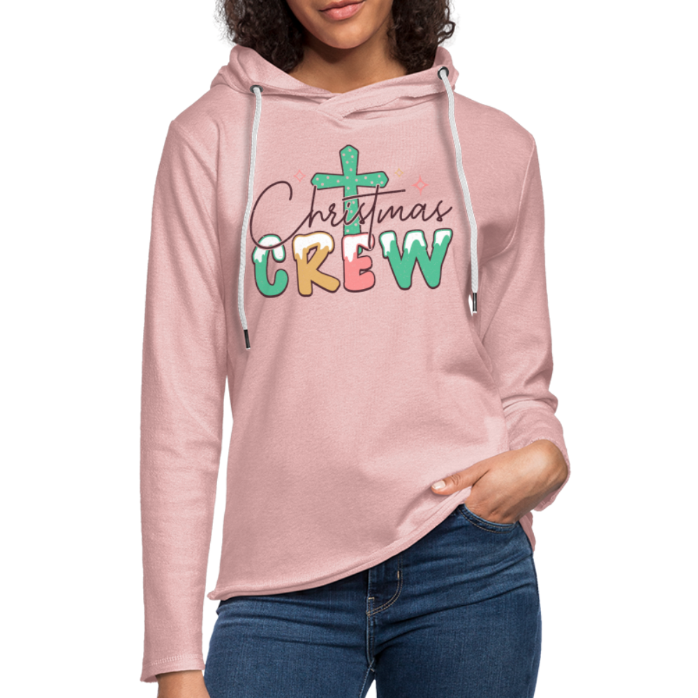 Christian Christmas Crew - Lightweight Terry Hoodie - cream heather pink