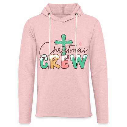 Christian Christmas Crew - Lightweight Terry Hoodie - cream heather pink