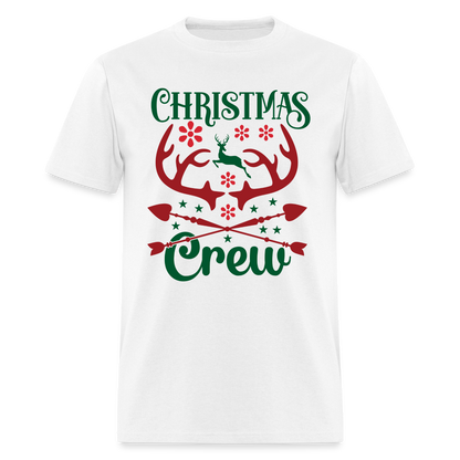 Christmas Crew T-Shirt - Reindeer Antlers & Hearts - white